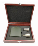 Armed Forces Engraved 6oz Hip Flask Set in Wooden Case