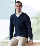 Jumper - Regimental Lightweight Cotton Acrylic V Neck Sweater