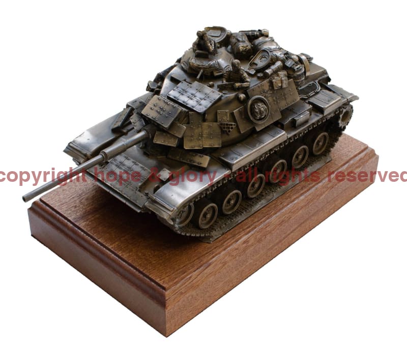 Military Statue - M60A1 Patton Tank Cold Cast Bronze Military Statue
