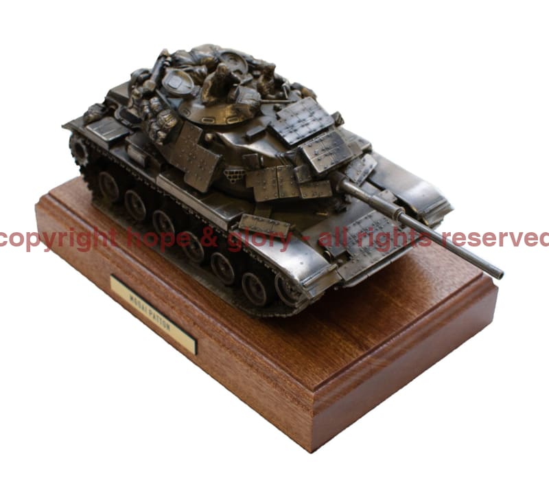 Military Statue - M60A1 Patton Tank Cold Cast Bronze Military Statue