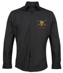 Oxford Dress Shirt - ARMED FORCES ARMY NAVY RAF Embroidered Long Sleeve Oxford Shirt