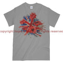 Poppies On Union Flag Watercolour Printed T-Shirt