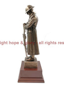 The Lone WW1 TOMMY Cold Cast Bronze Sculpture With Pewter Rifle